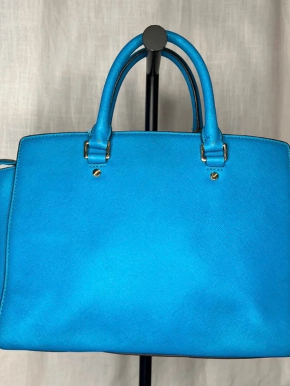Michael Kors Blue Saffiano Leather Handbag